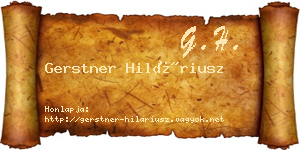 Gerstner Hiláriusz névjegykártya